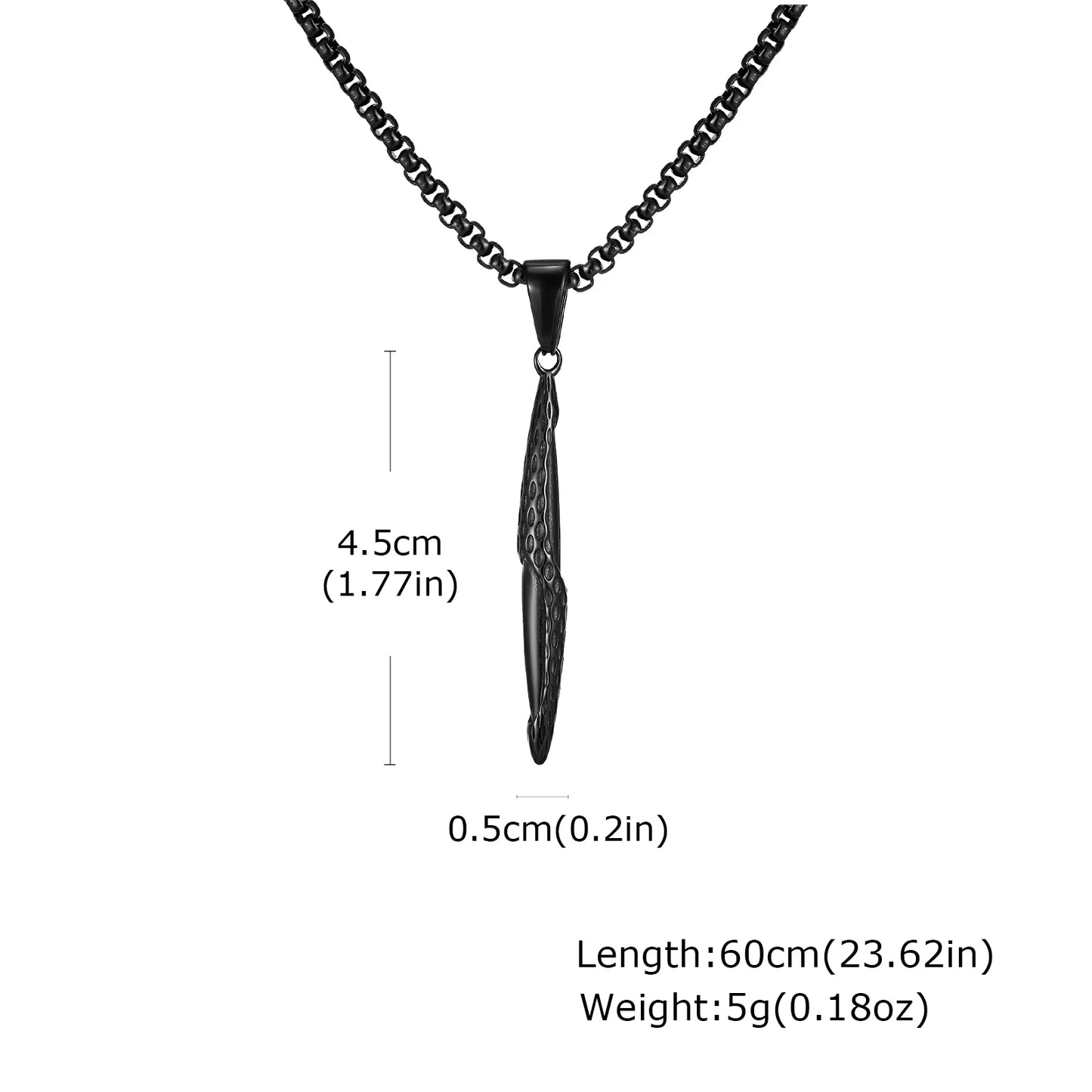 Hammered Bar Pendant Necklace for Men