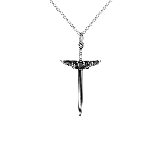 Gothic Love Wings Pendant Necklace for Men