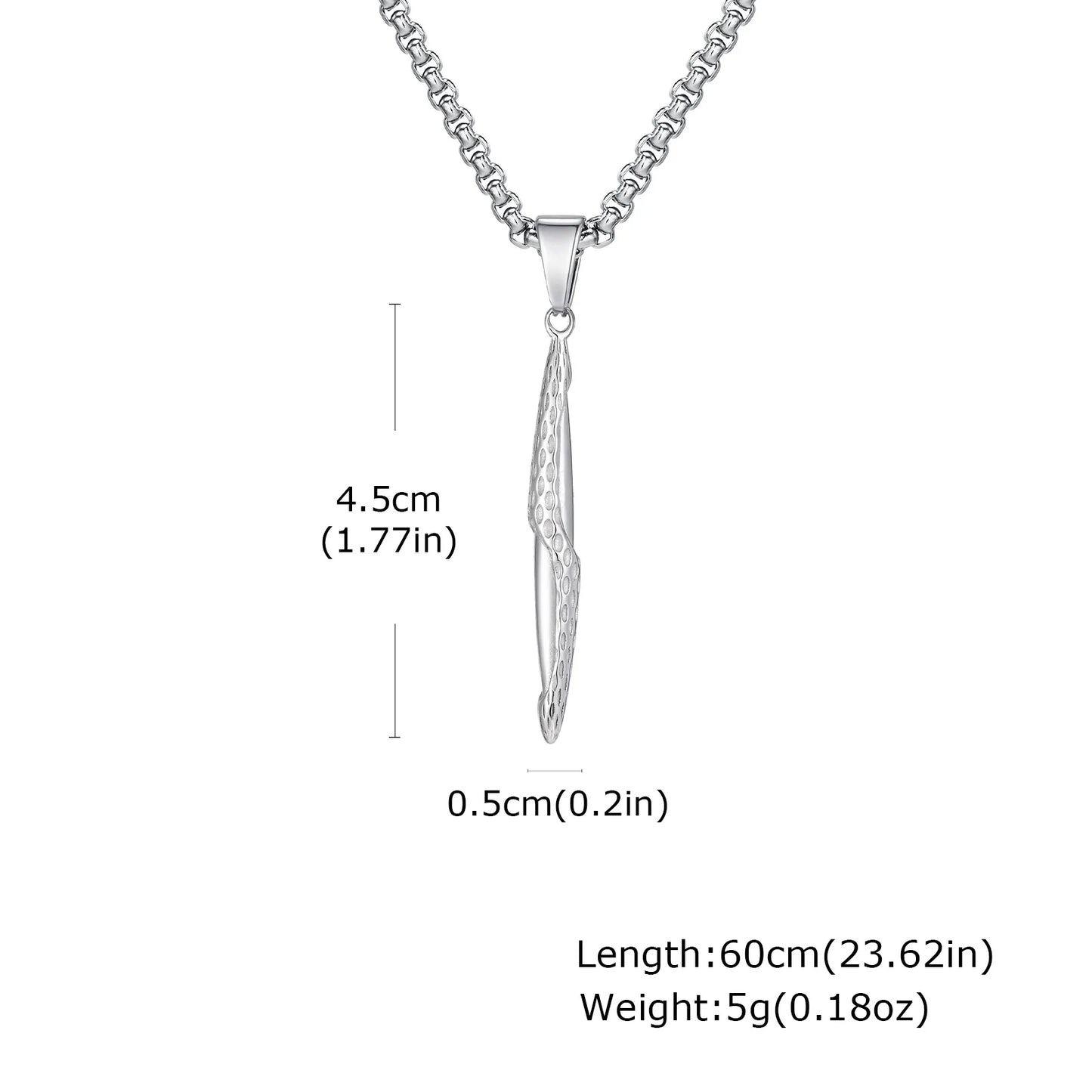 Hammered Bar Pendant Necklace for Men