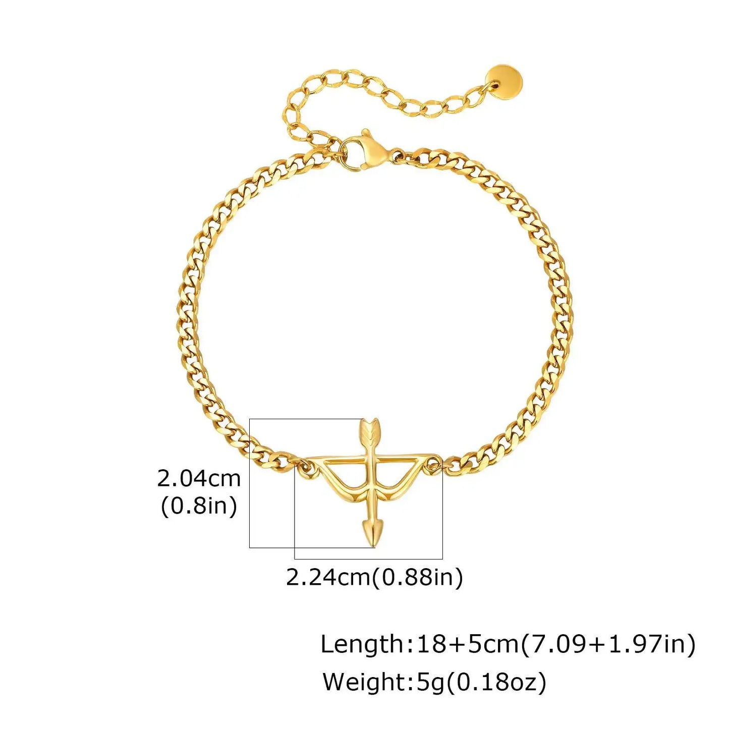 Stainless Steel Bow and Arrow Bracelet for Men