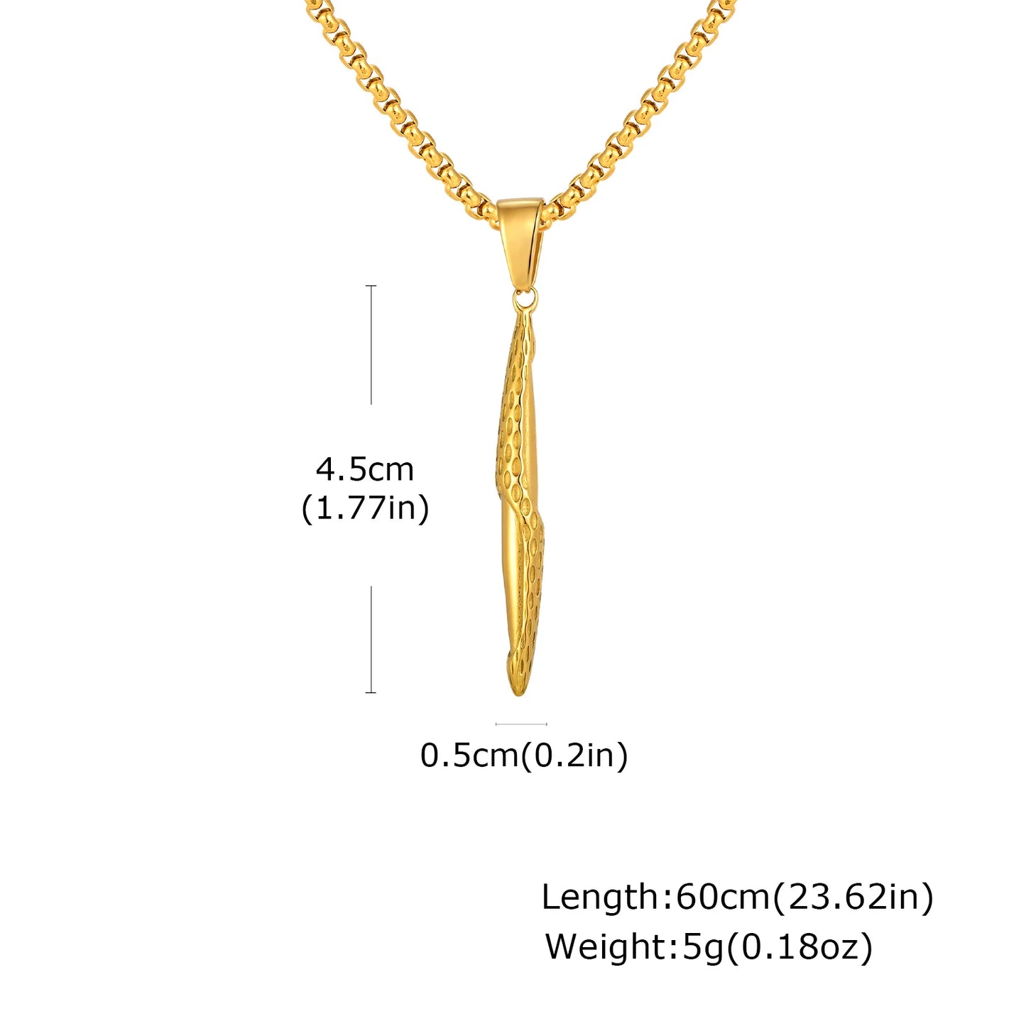 Hammered Bar Pendant Necklace for Men