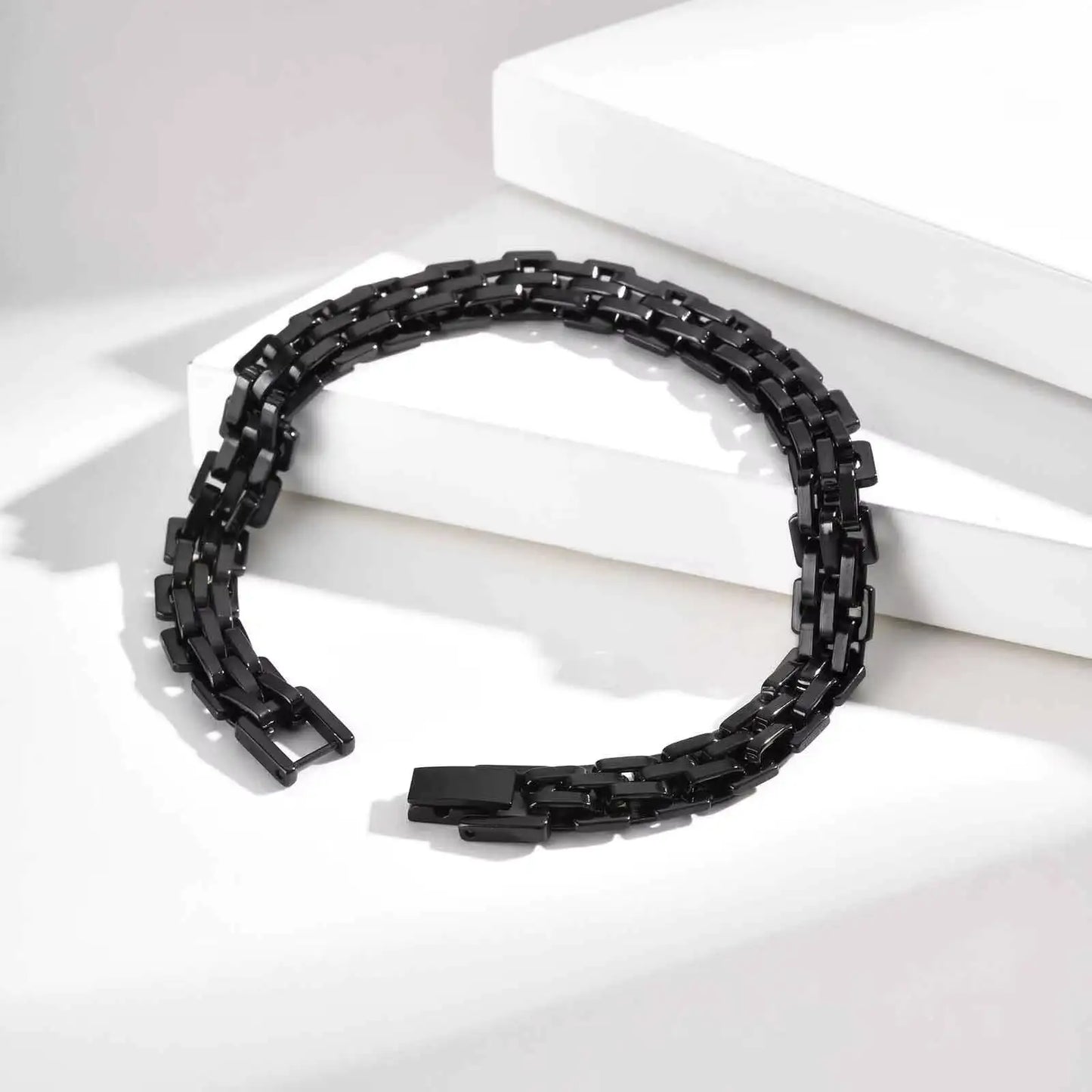 8.7mm Stainless Steel Strap Chain Bracelet for Men