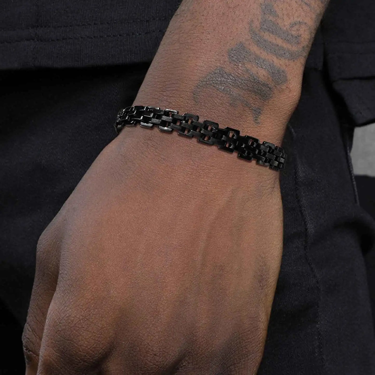 8.7mm Stainless Steel Strap Chain Bracelet for Men