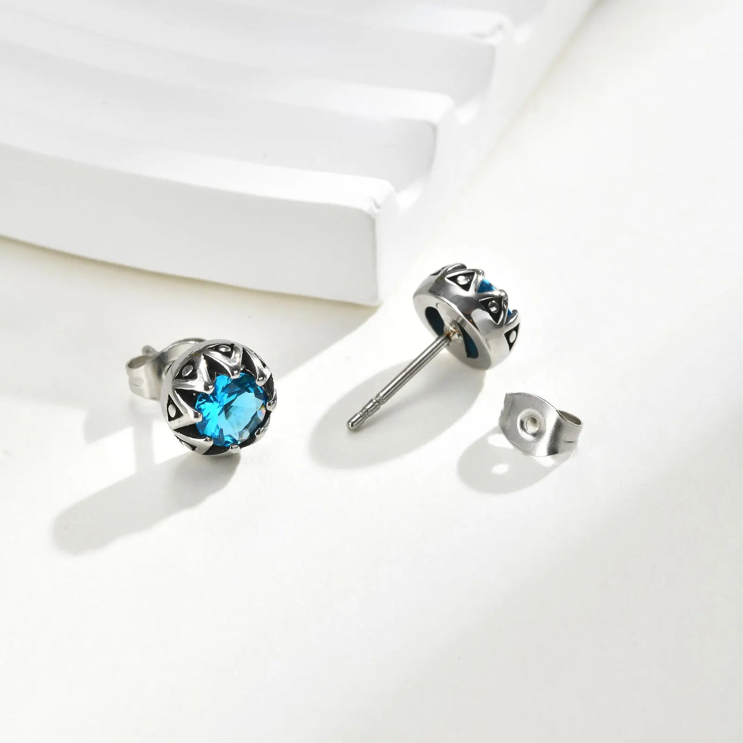 Sea Blue Stud Earring for Men Boys
