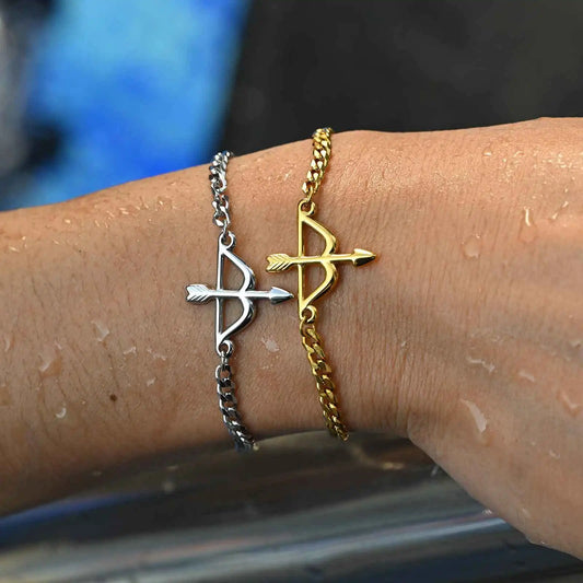 Stainless Steel Bow and Arrow Bracelet for Men