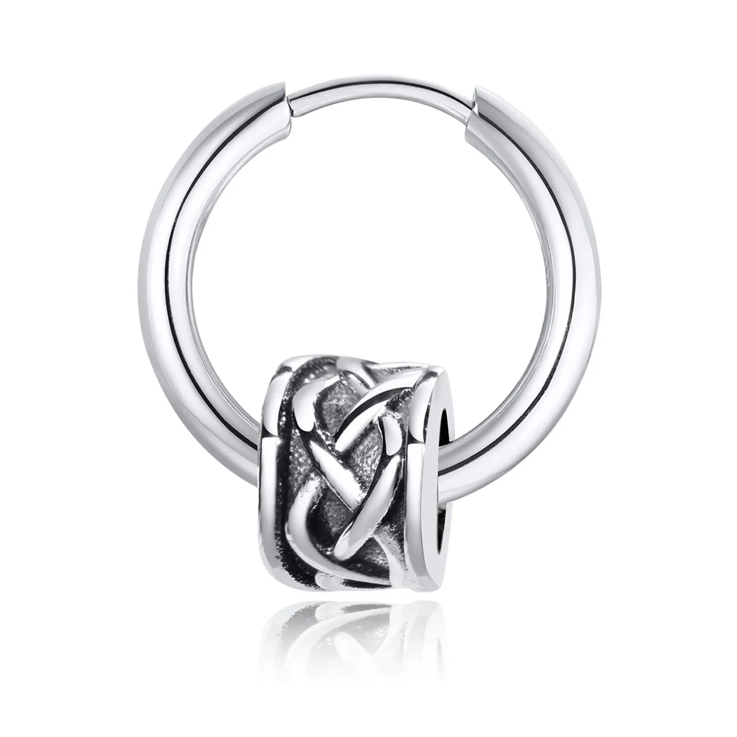 Celtic Knot Tube Hoop Earrings for Men