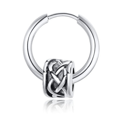Celtic Knot Tube Hoop Earrings for Men