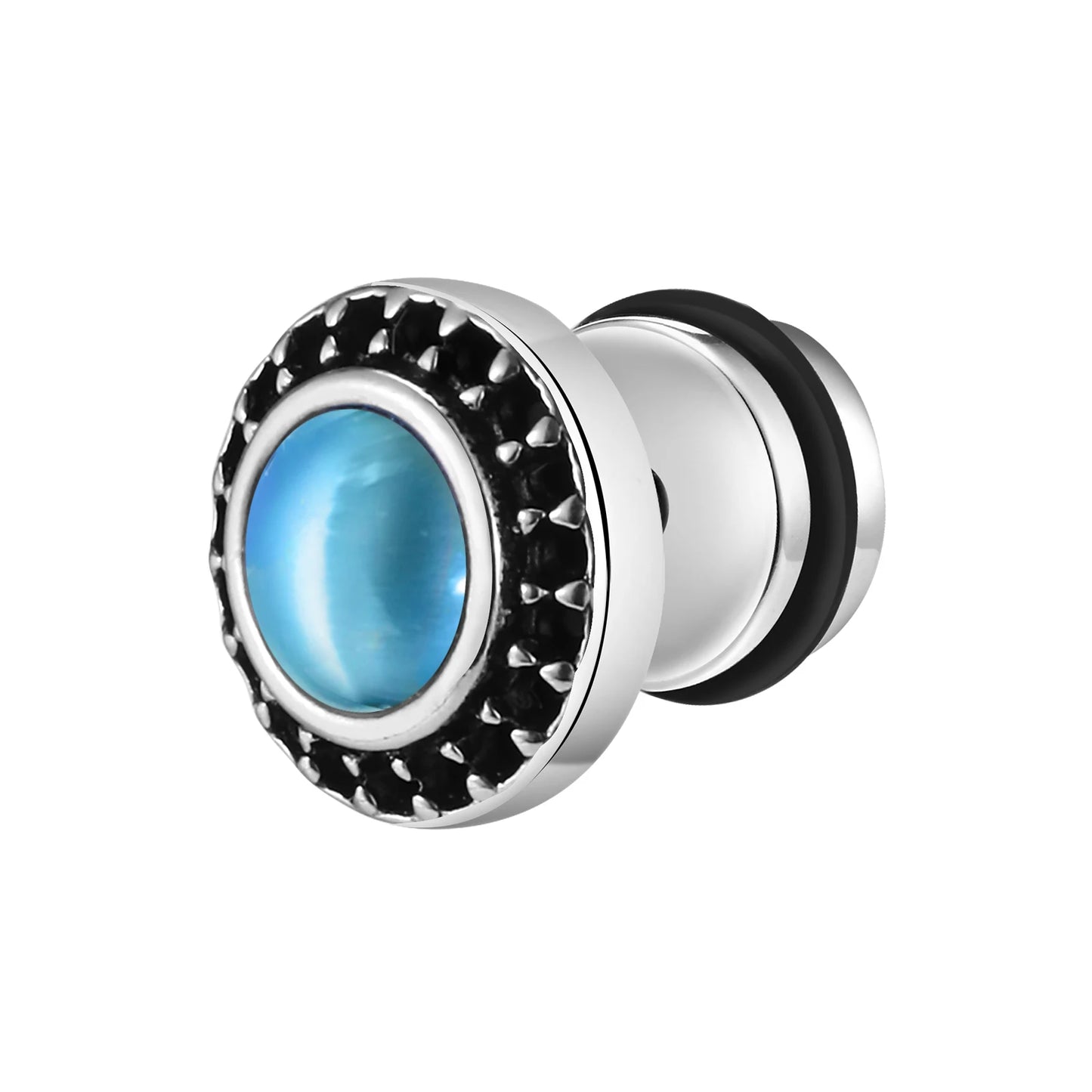 Vintage Punk Black Zircon Earrings for Men