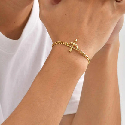 Stainless Steel Bow and Arrow Bracelet for Men
