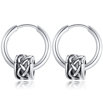 Celtic Knot Tube Hoop Earrings for Men