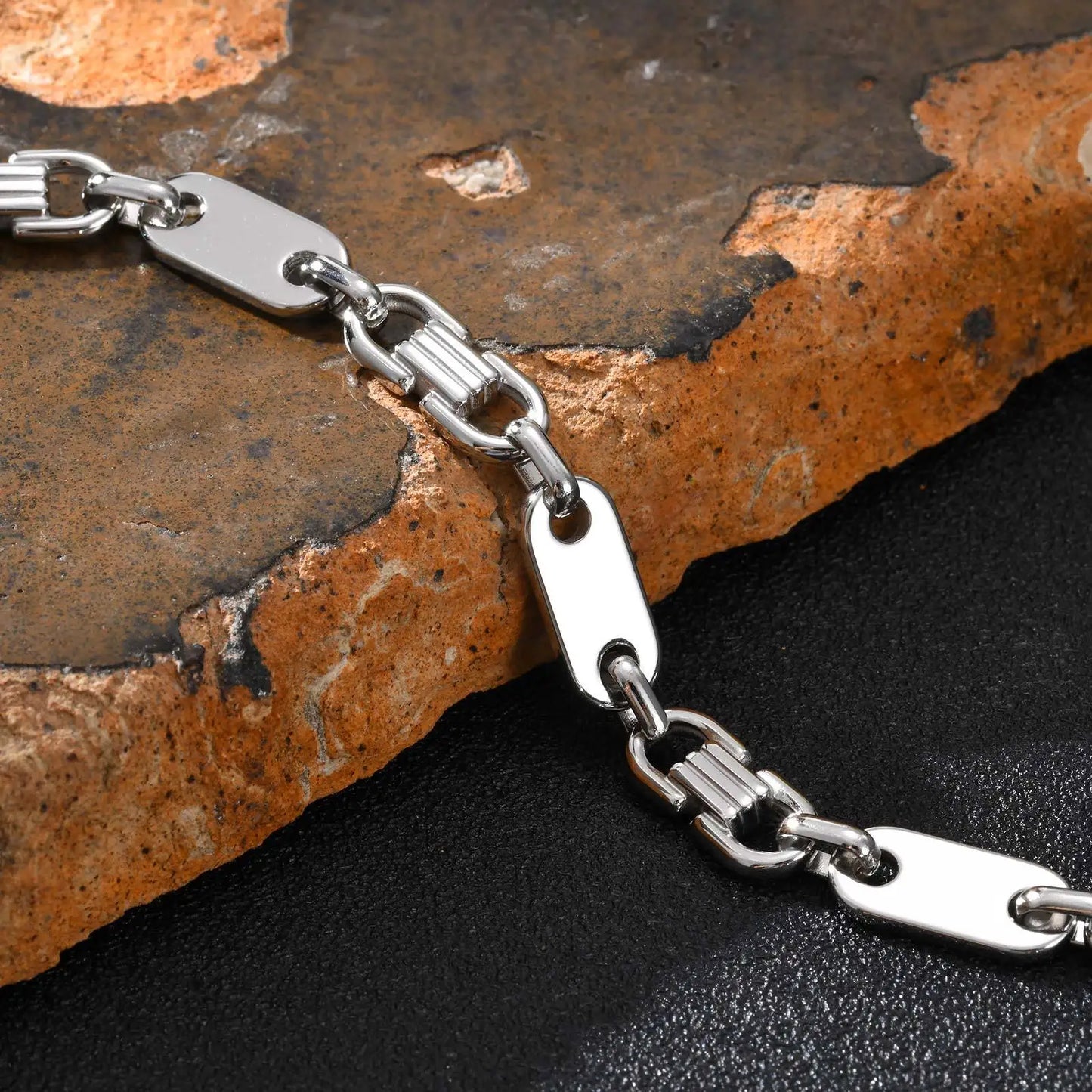 8MM Stainless Steel Link Chain Bracelet for Men