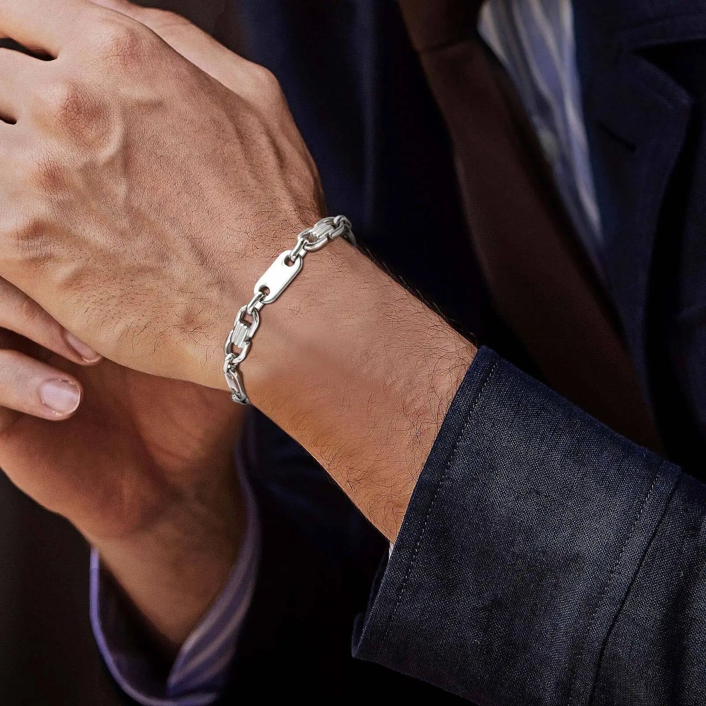 8MM Stainless Steel Link Chain Bracelet for Men