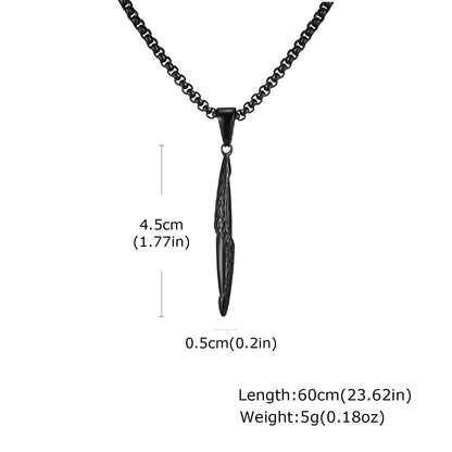 Hammered Bar Pendant Necklace for Men