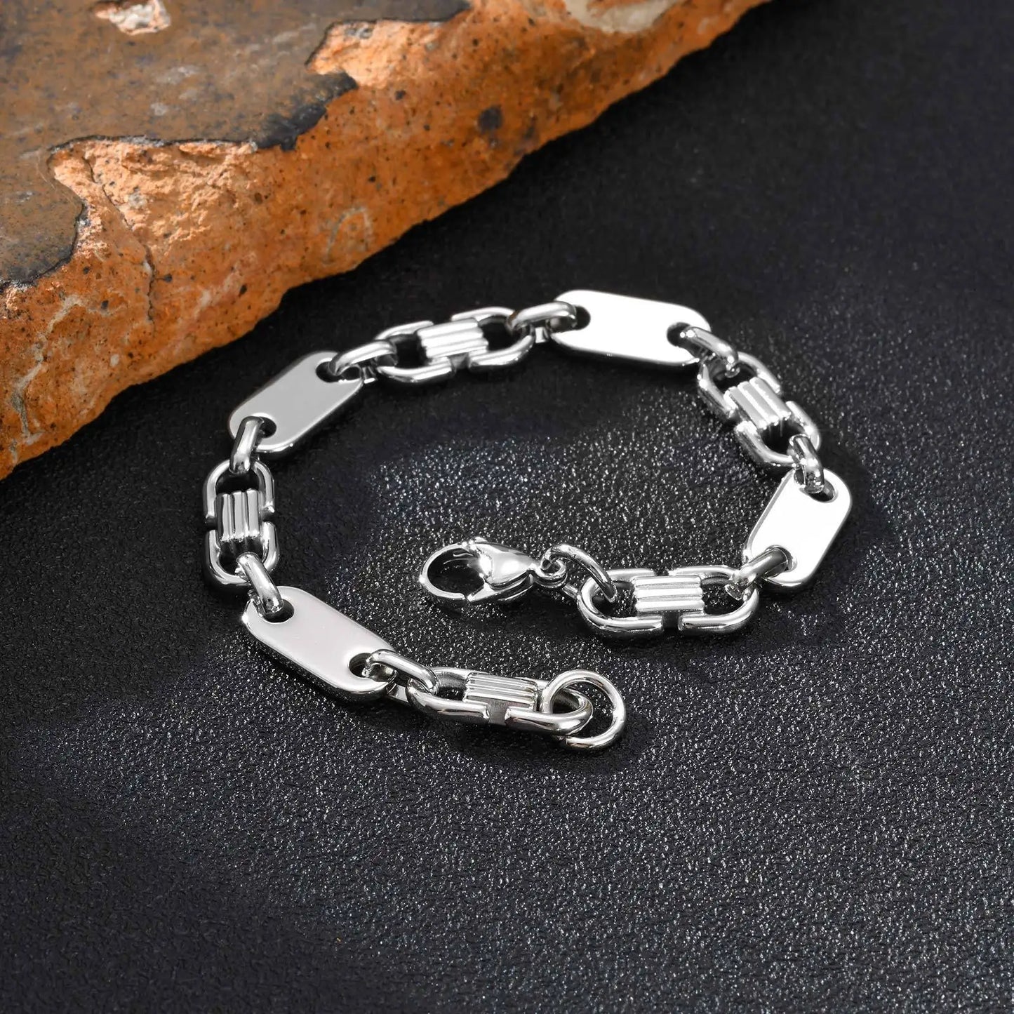 8MM Stainless Steel Link Chain Bracelet for Men