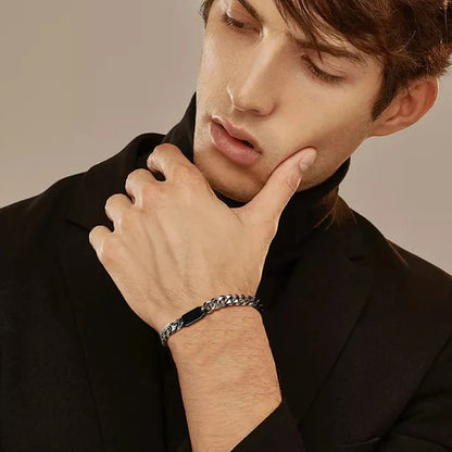 Free Engraving Cuban Chain ID Bracelet for Men