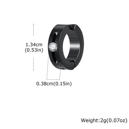 Stainless Steel Zircon Ear Clip Black