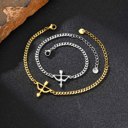 Stainless Steel Bow and Arrow Bracelet for Men