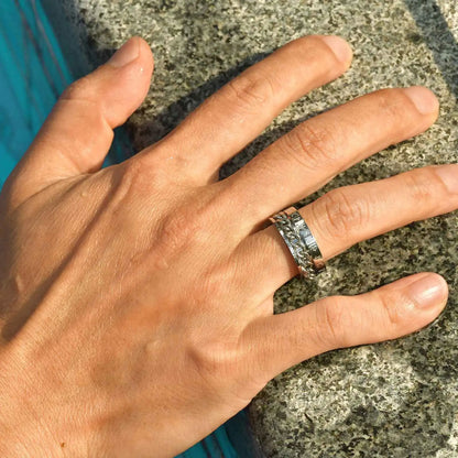 Men's Stainless Steel Viking Rune Turnable Chain Ring