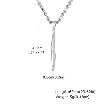 Hammered Bar Pendant Necklace for Men