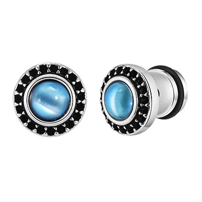 Vintage Punk Black Zircon Earrings for Men