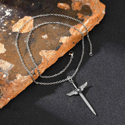 Gothic Love Wings Pendant Necklace for Men