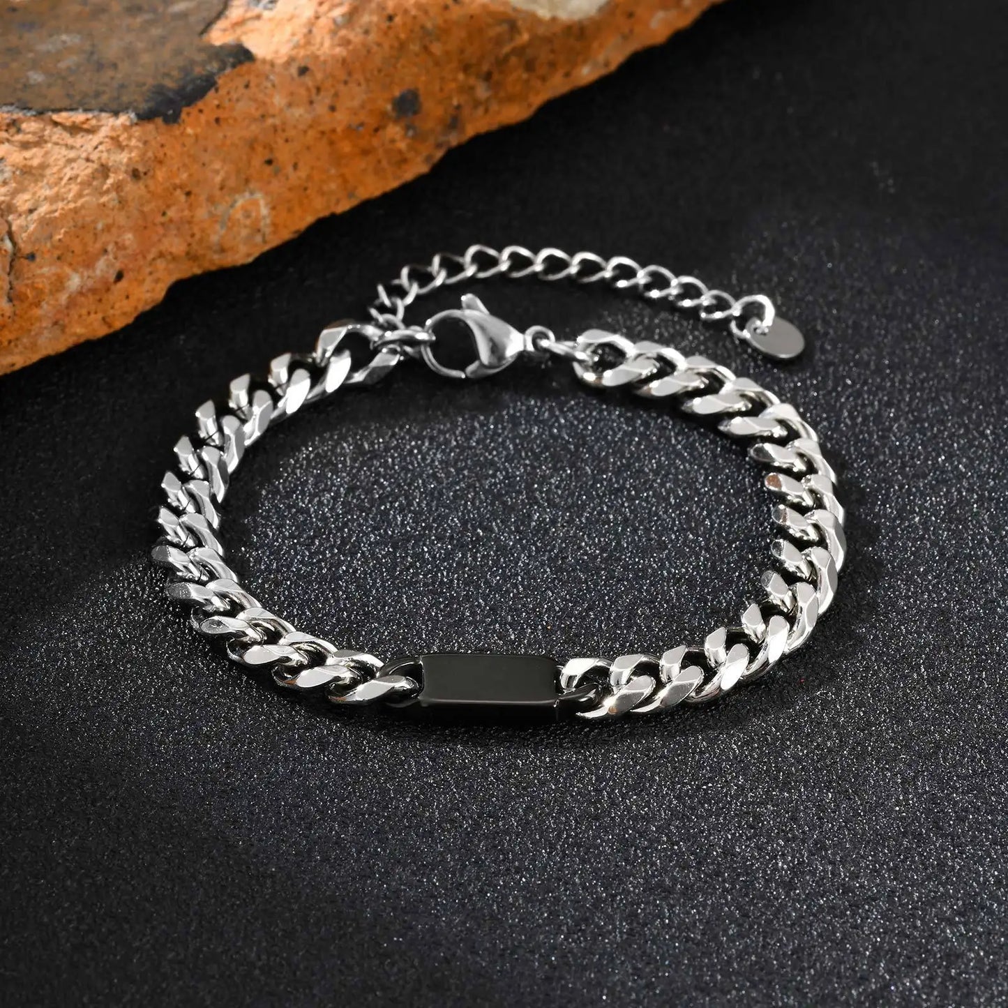 Free Engraving Cuban Chain ID Bracelet for Men