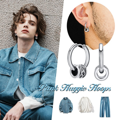 Celtic Knot Tube Hoop Earrings for Men