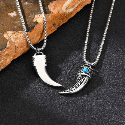 Horn Turquoise Pendant Necklace for Men