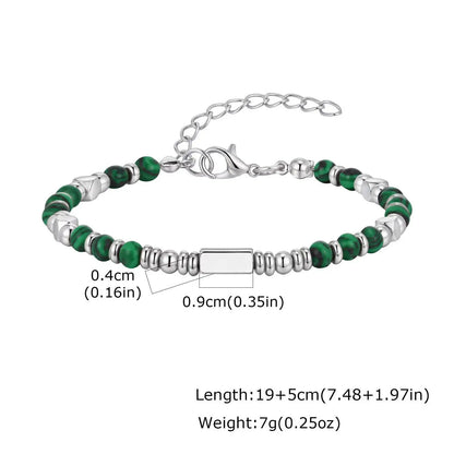 Stainless Steel Beaded Bracelet with Natural Stone