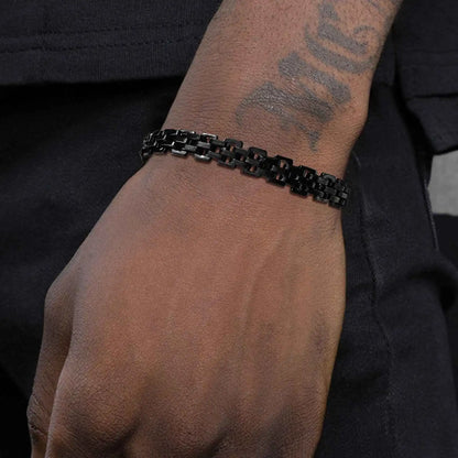 8.7mm Stainless Steel Strap Chain Bracelet for Men