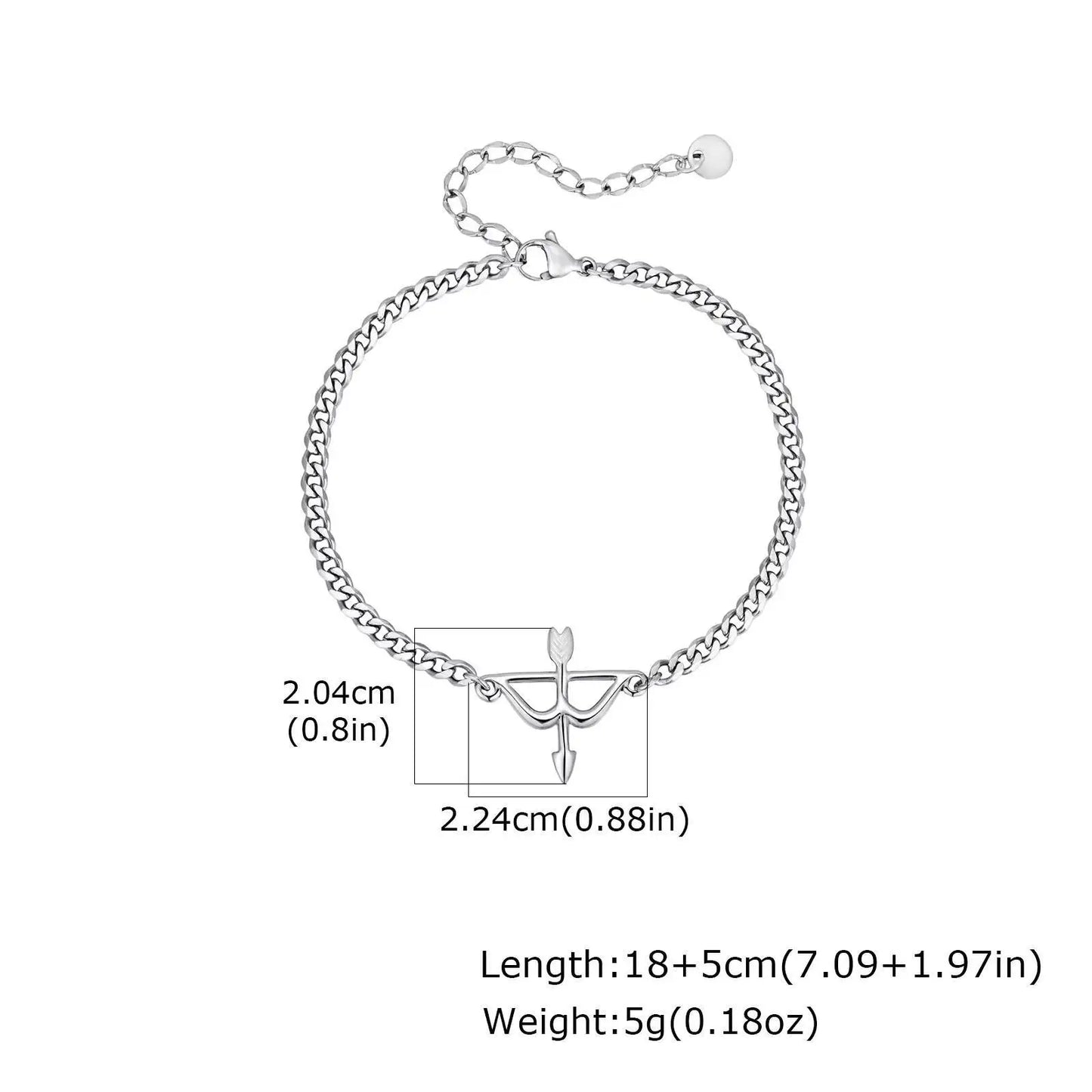 Stainless Steel Bow and Arrow Bracelet for Men