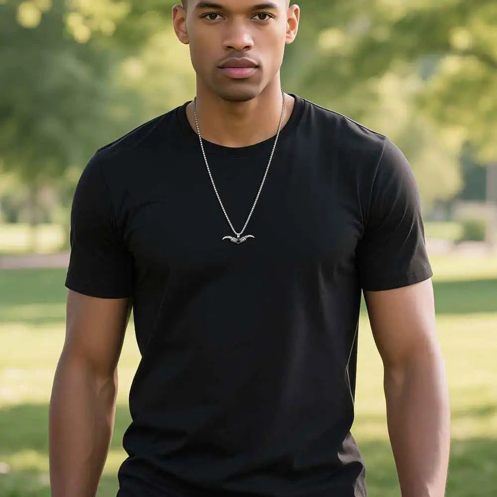 Vintage Bull Horn Necklace for Men Boys