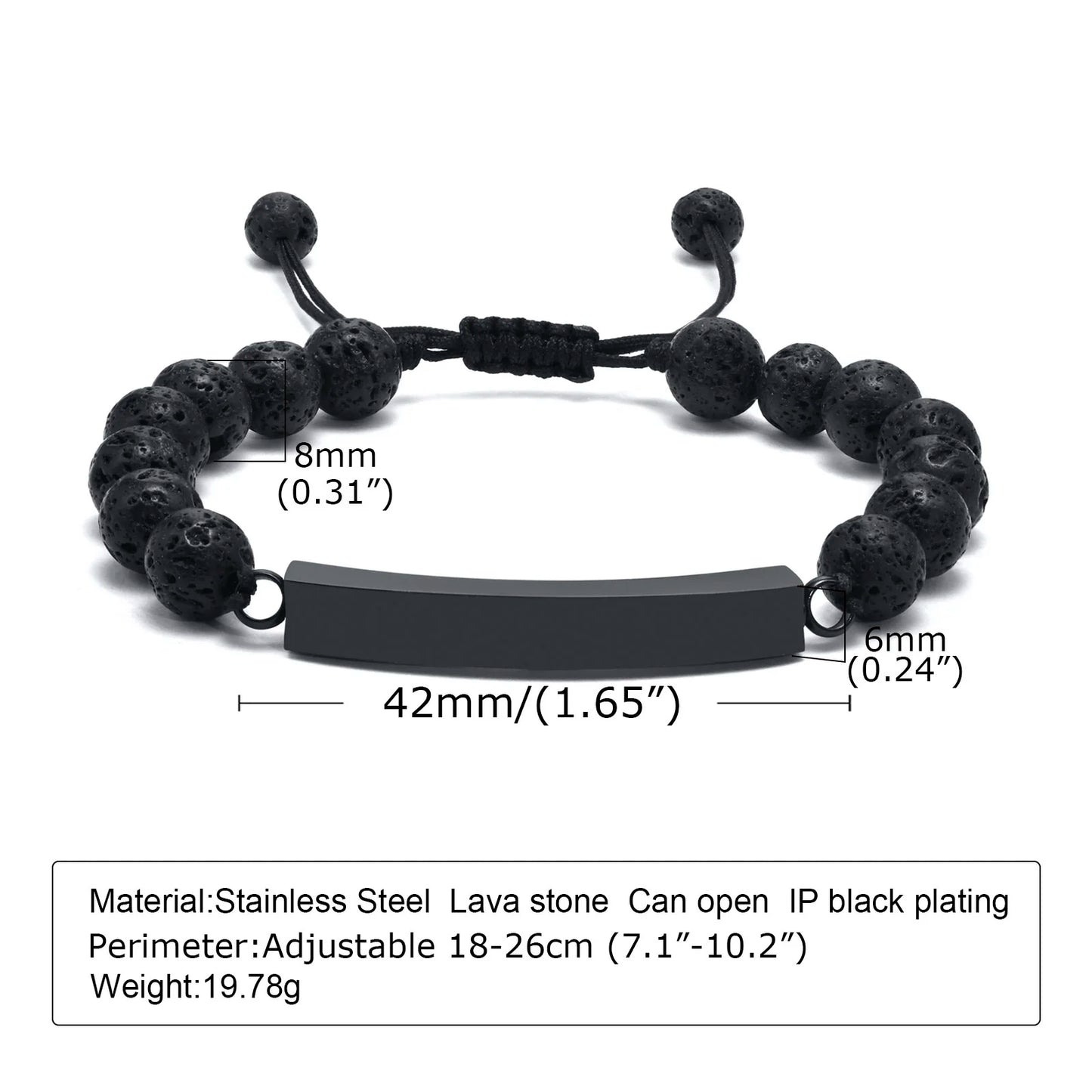 Cremation Urn Bracelet for Ashes Men Keepsake Gift